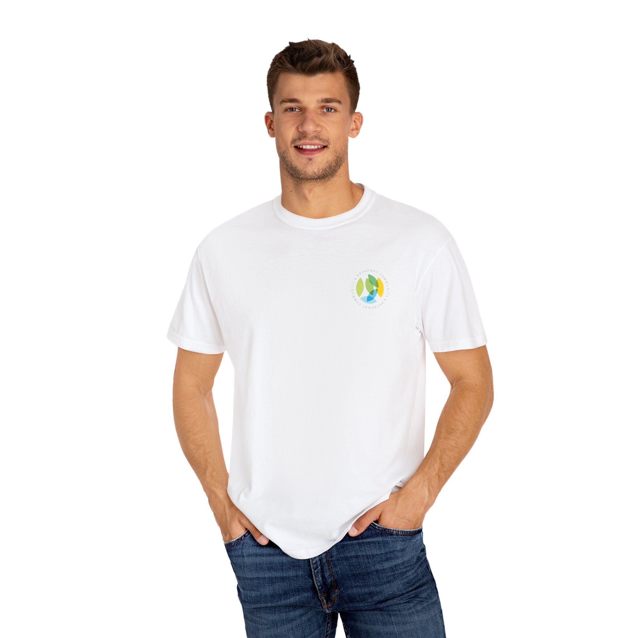 Serving New Yorkers White T-Shirt – Broadway Community Collection